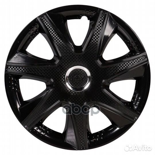 Колпаки колесные 15 Джой, черный глянец, хром