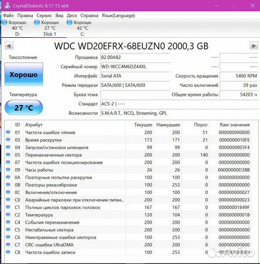 Жёсткий диск WD Red 2 тб