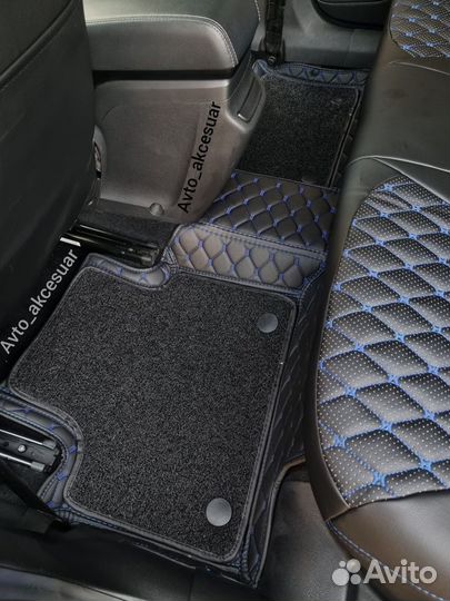 3д Коврики Лада Веста - Ларгус - Гранта с синей