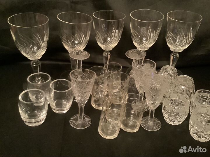 Сервировка стола Хрусталь чсср, СССР- Винтаж