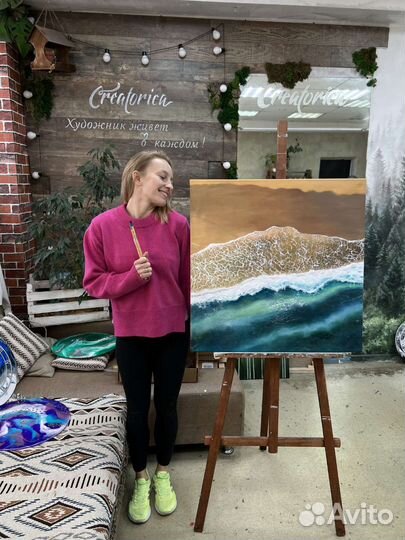 Картина маслом море