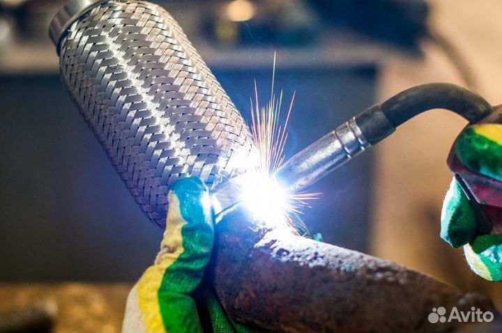 Ремонт глушителей, Замена гофры