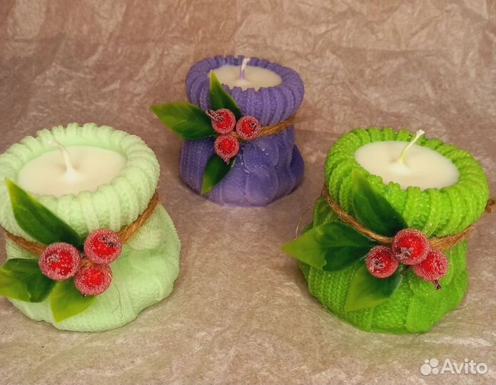 Свеча вязаный мешочек