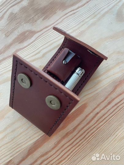 Чехол для Т-образной бритвы натуральная кожа