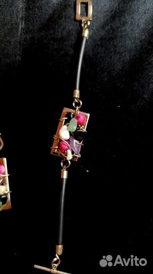 Колье, браслет, серьги сделаны под заказ