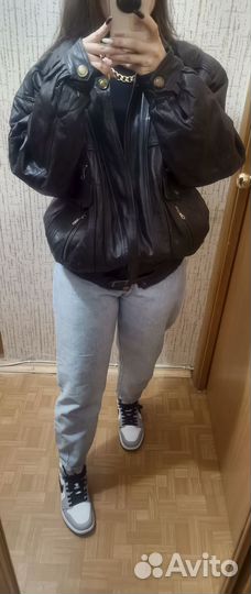 Кожаный бомбер винтаж 90-е аренда
