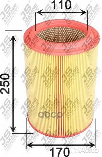 A9325 JS Asakashi Фильтр воздушный A9325 JS Asa