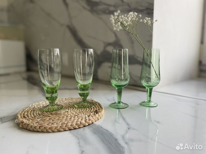 Бокалы фужеры из цветного стекла СССР