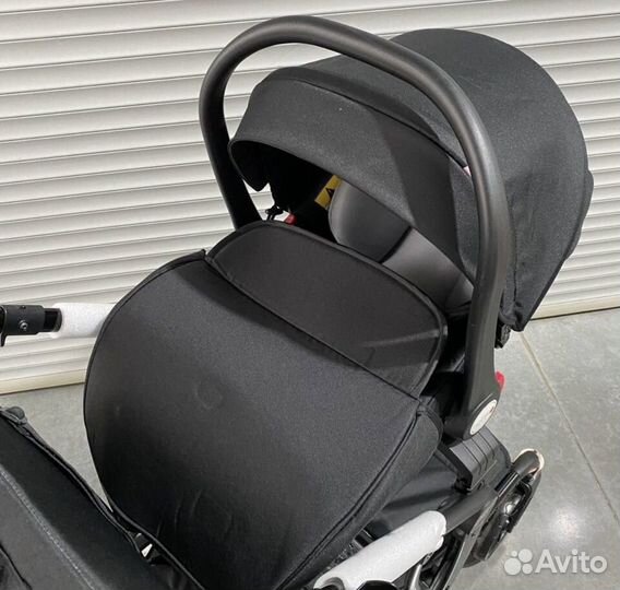 Коляска- трансфомер 3в1 luxmom 608, черный ткань