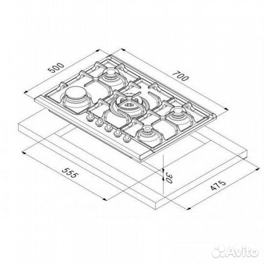 Газовая варочная панель Korting HG 7115 ctri