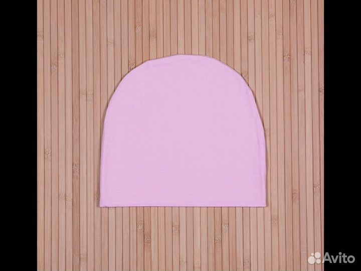Летняя шапочка-бини нежно-розового цвета №18