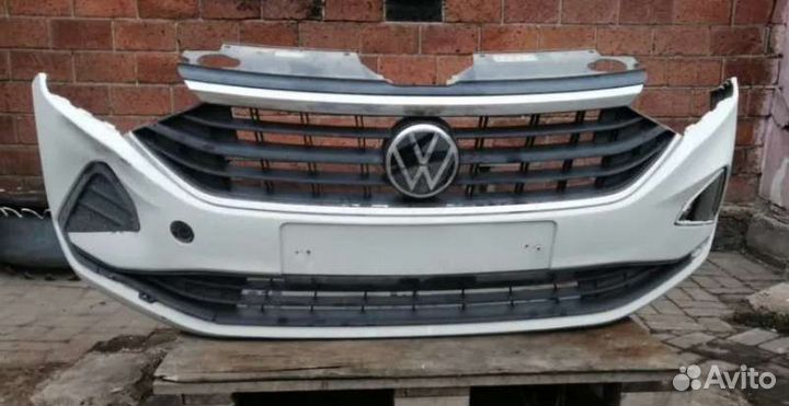 Бампер передний белый Polo 6 2020