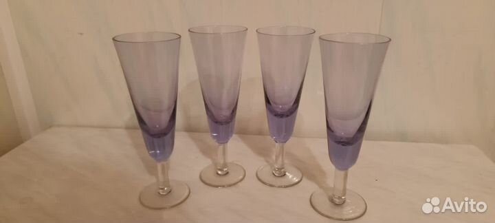 Фужеры и рюмки СССР, цветное стекло