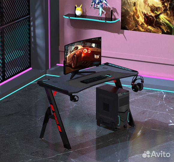 Компьютерный стол с RGB подсветкой 140 см