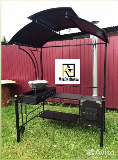 Мангал с крышей