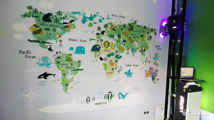 Печать интерьерная, роспись принтером на стенах