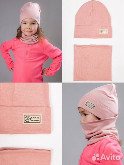 Новый комплект шапка+снуд шарф