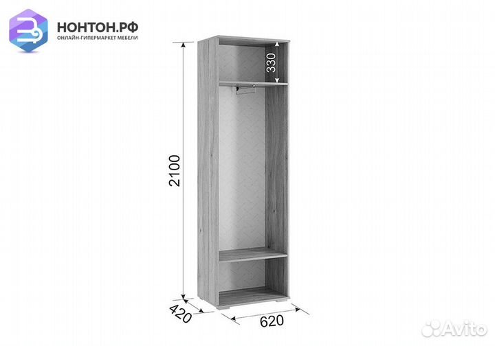 Шкаф двухдверный Лайк 08.01 дуб мария / какао