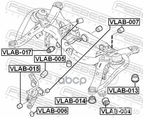 Сайлентблок задней балки volvo XC90 2003- vlab