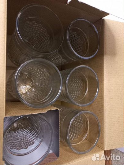 Набор стаканов подарочный 6 шт и 2 креманки новый