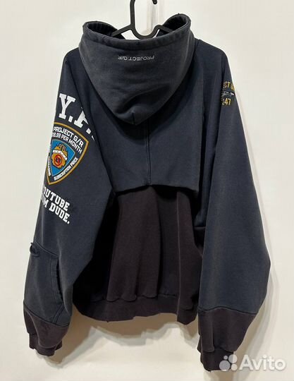 G/r project navy zip hoodie