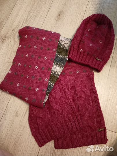 Зимний комплект шапка и шарф женский