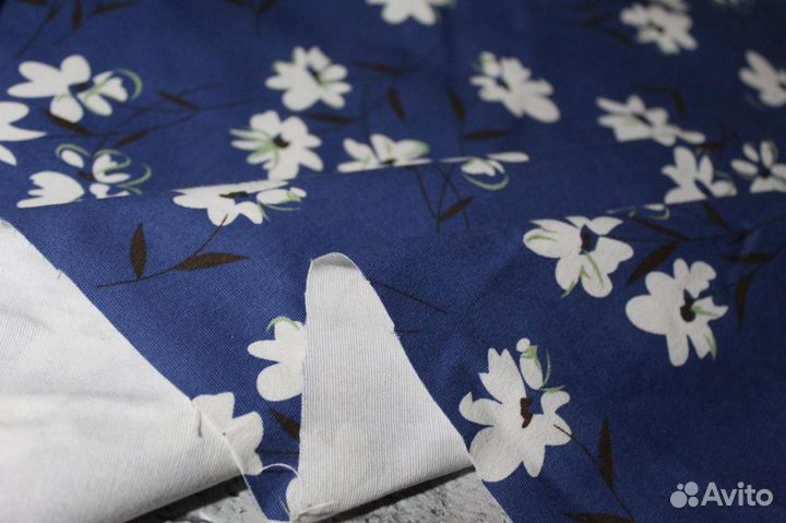 Ткань джинс-стрейч принт