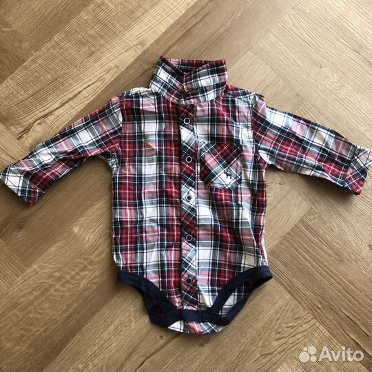 Боди рубашка 68