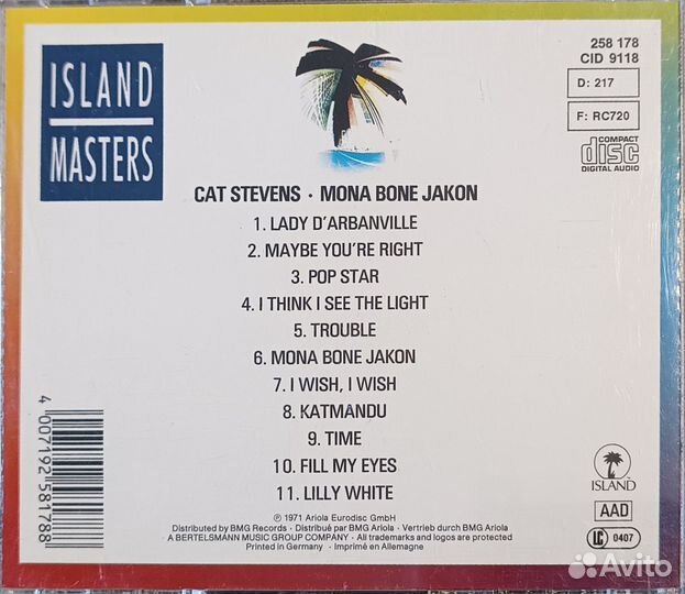 Cd диск фирменный Cat Stevens 1990 EU