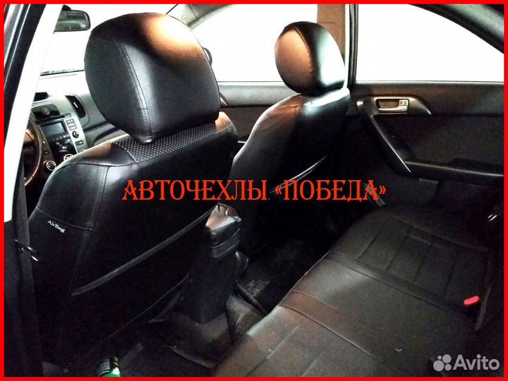 Чехлы Kia Cerato 2 из экокожи чёрные Классика