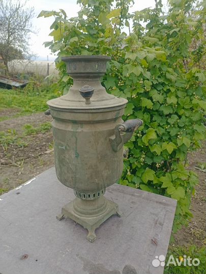 Самовар на дровах латунь