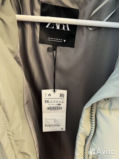 Новый женский пуховик Zara, XXL