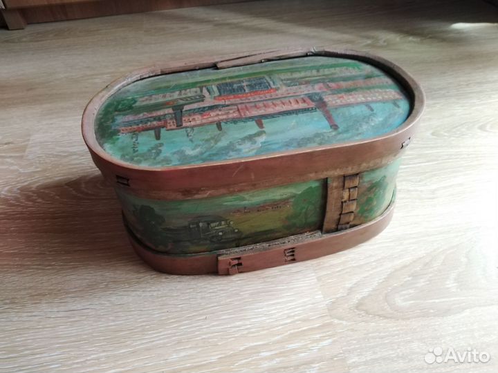 Короб лубяной, расписной