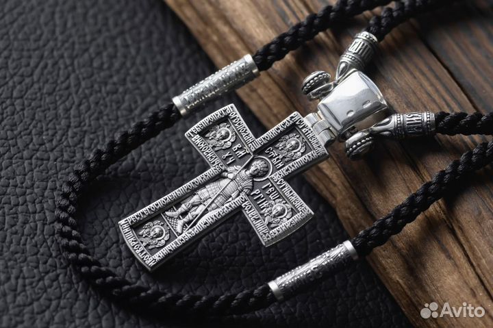 Комплект крест и гайтан мужской нательный