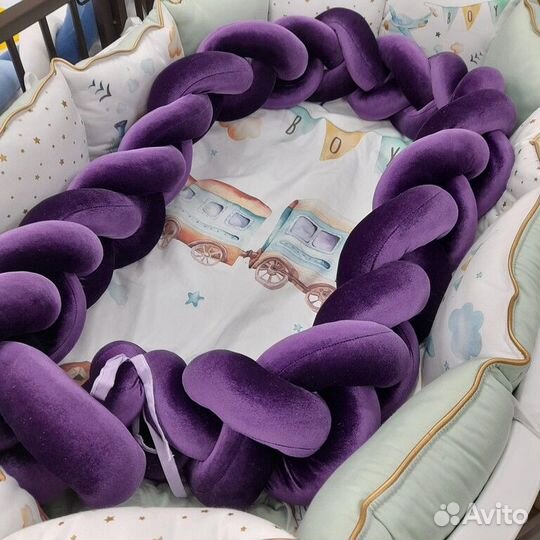 Бампер в кроватку My Baby «Косичка» 3,3 м