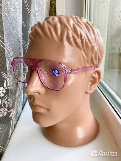 Очки для компьютера розовые глянцевые