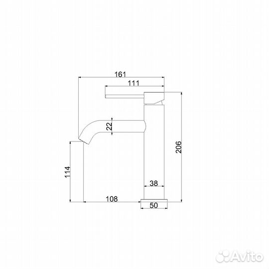 Смеситель для раковины City VBF-2C1MB, черный