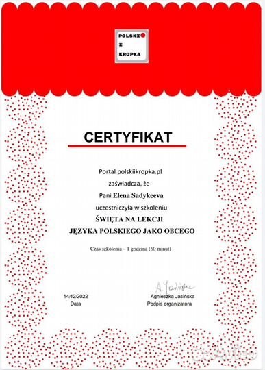 Репетитор польского языка, польский язык