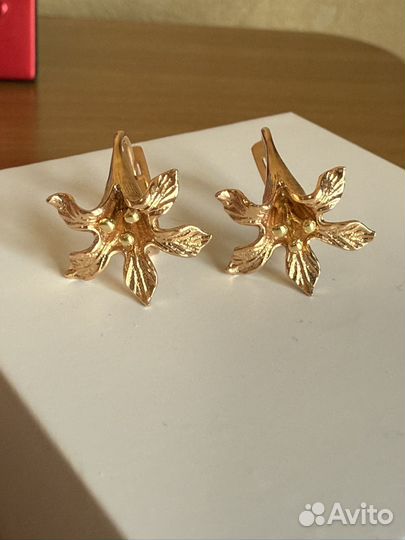 Золотые серьги СССР 583 пр