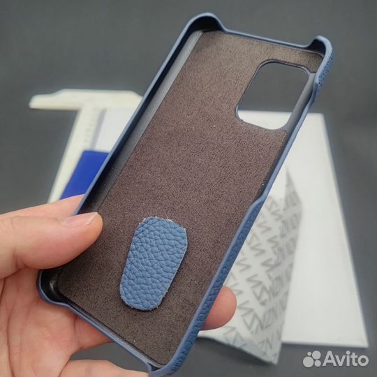 Чехол из натуральной кожи для Asus Zenfone 8 navy