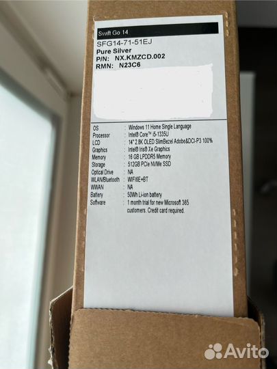 Ноутбук Acer Swift Go 14 SFG14-71-51EJ