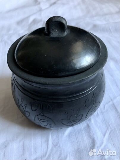 Горшок черная керамика
