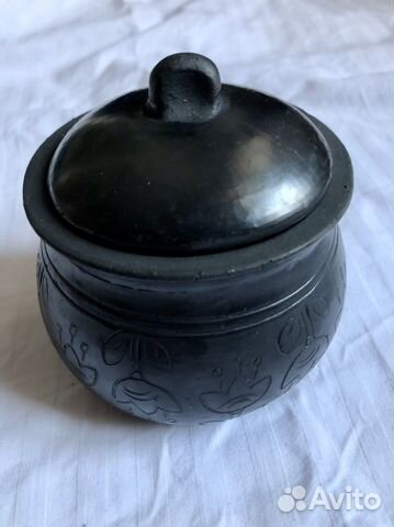 Горшок черная керамика