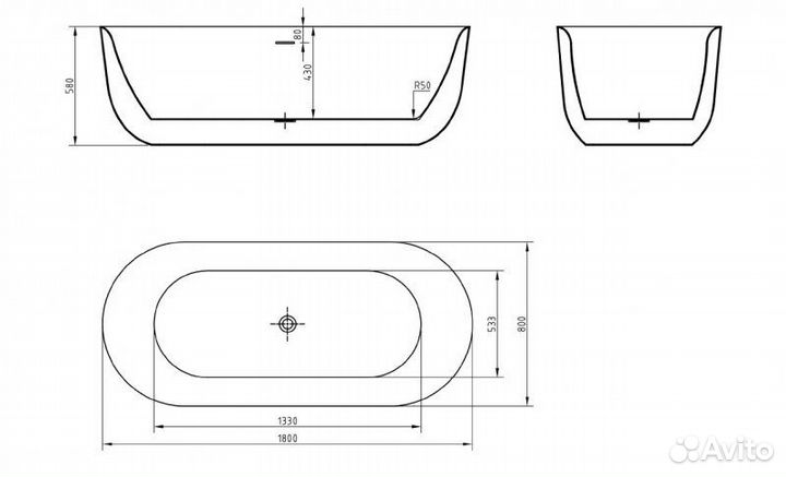 Ванна акриловая отдельностоящая BelBagno BB706 170