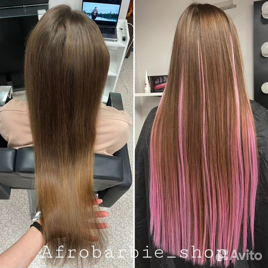 Цветной ряд, Цветные пряди, Наращивание волос