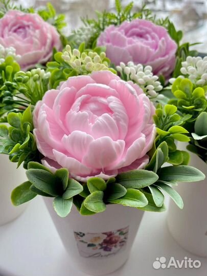 Букет из мыльных пионов