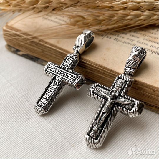 Крест нательный имитация камня