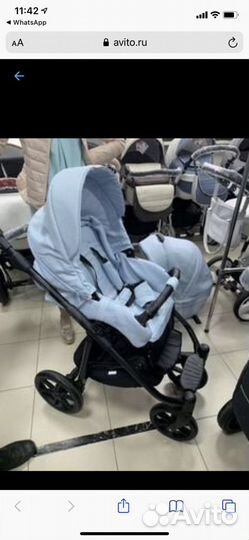 Коляска 2 в 1 эко кожа Indigo Prima