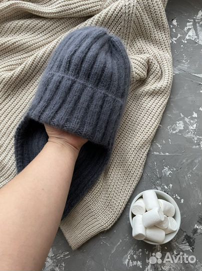 Шапка ушанка вязанная