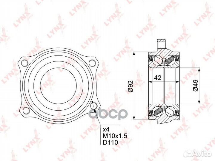Ступица колеса зад прав/лев WB1474 lynxauto